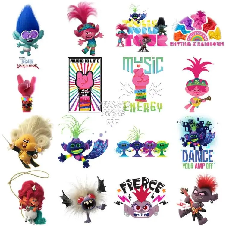 101 Movie Troll Cartoon Designs Bundle PNG