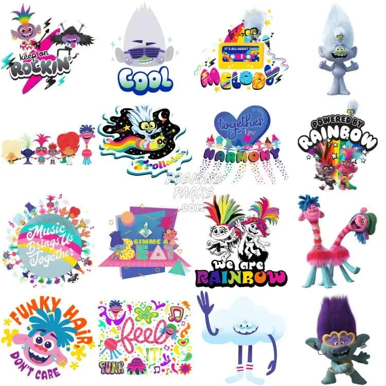 101 Movie Troll Cartoon Designs Bundle PNG