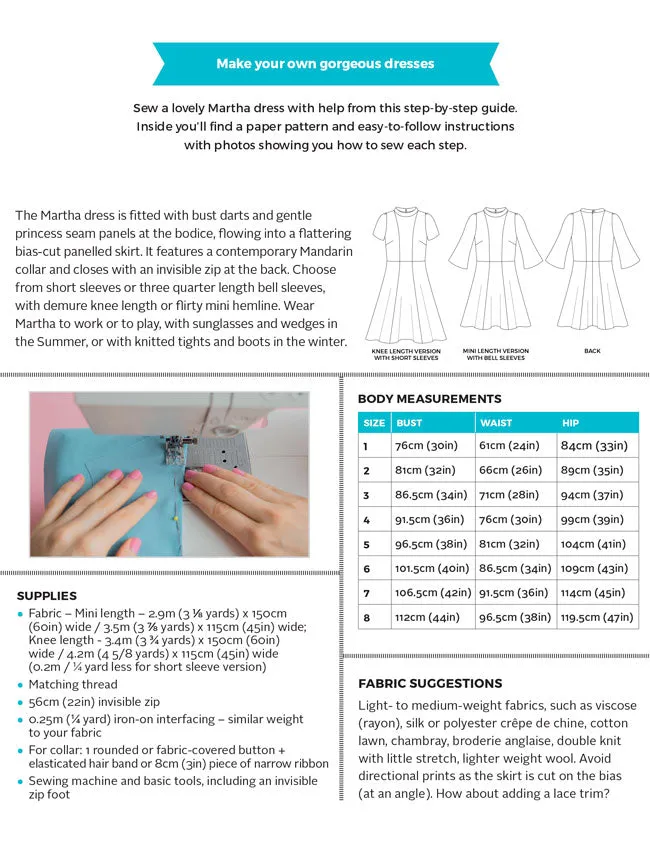 1011 Martha Dress - Tilly and the Buttons Pattern