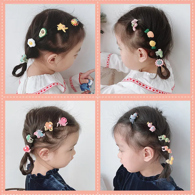 10/20 Pcs/Bag Children Cute Cartoon Shiny Flower Hair Bands Girls Baby Lovely Scrunchies Rubber Bands Kids Hiar Accessories