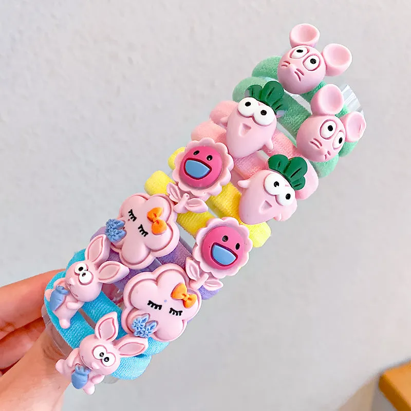 10PCS/Set Girls Rubber Band Elastic Hair bands Rainbow