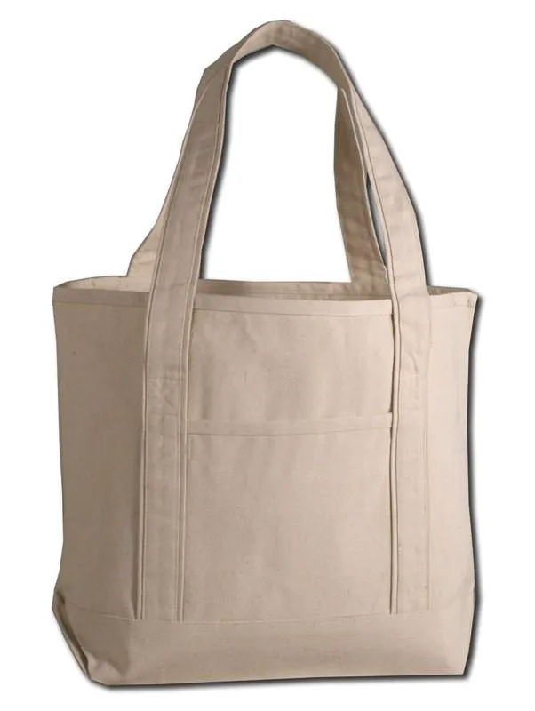 12 ct Jumbo Size Heavy Canvas Deluxe Tote Bag - By Dozen