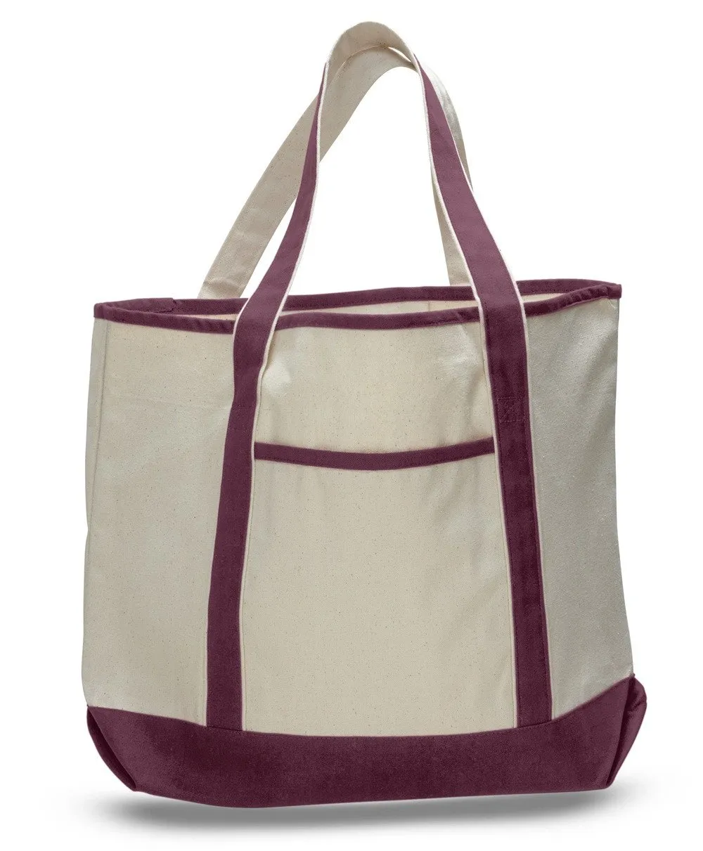 12 ct Jumbo Size Heavy Canvas Deluxe Tote Bag - By Dozen