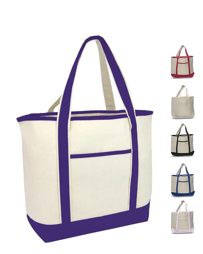 12 ct Jumbo Size Heavy Canvas Deluxe Tote Bag - By Dozen
