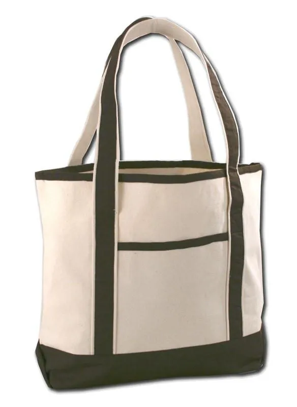 12 ct Jumbo Size Heavy Canvas Deluxe Tote Bag - By Dozen