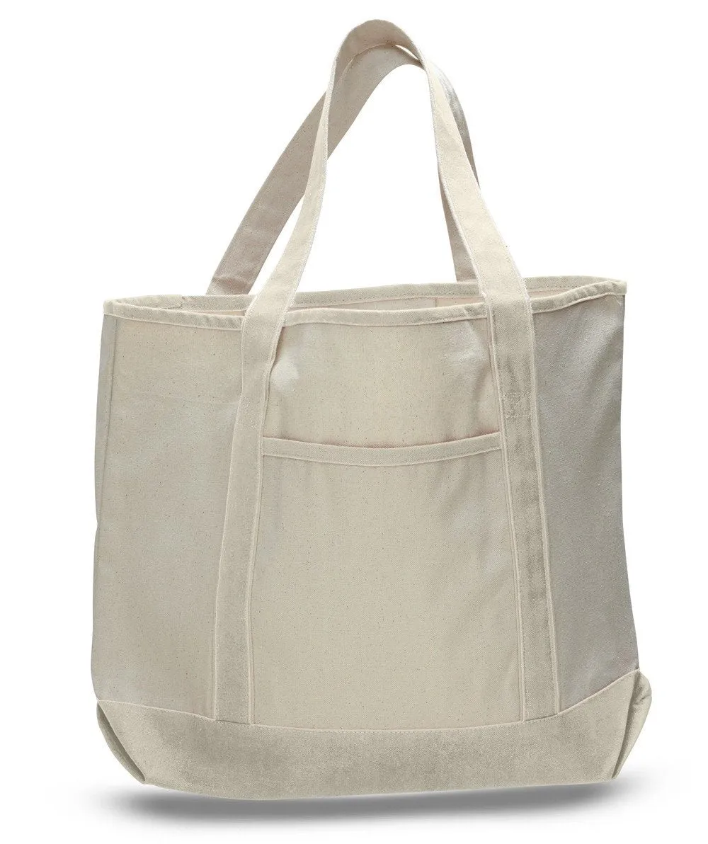 12 ct Jumbo Size Heavy Canvas Deluxe Tote Bag - By Dozen