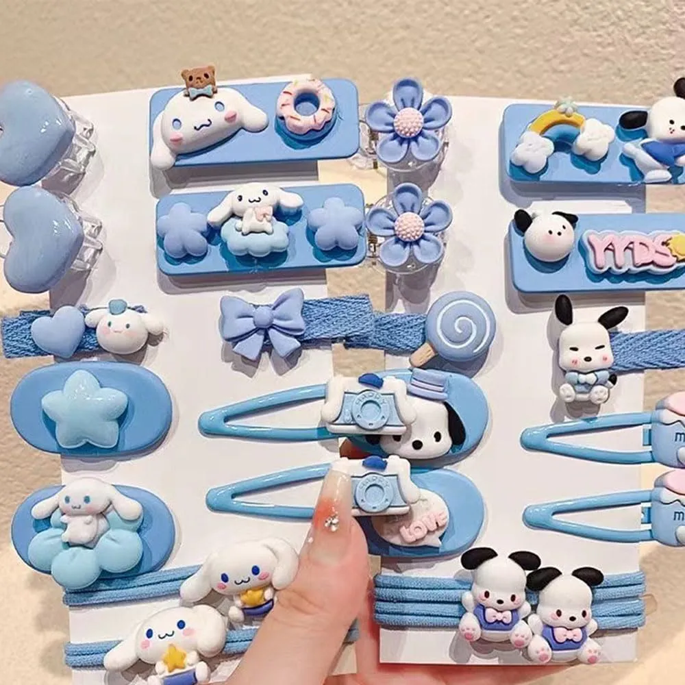 12 Pieces Kawaii Hair Clips for Girls Cartoon Girl Hair Accessories,Cute Things for Teen Girl Gifts (Blue PC Dog)