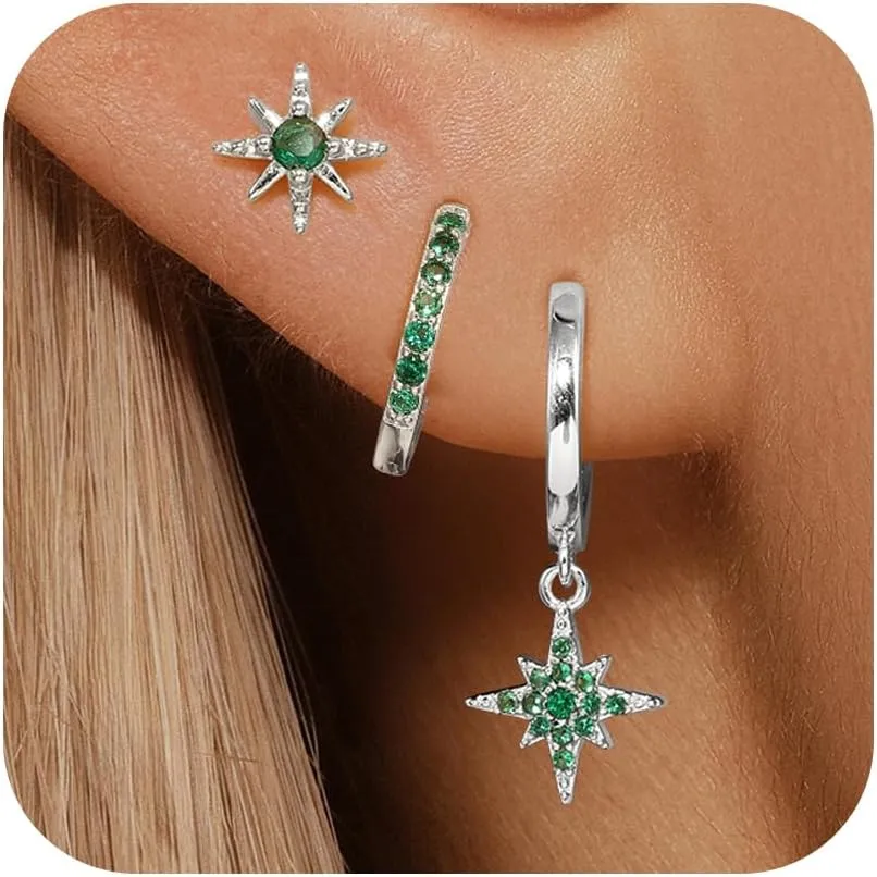 14K Gold Earring Sets for Women, Cute Earrings Dangle for Women Trendy 2024, Dainty Earring Stacks for Women, Hypoallergenic Earring Jewelry Silver & Gold