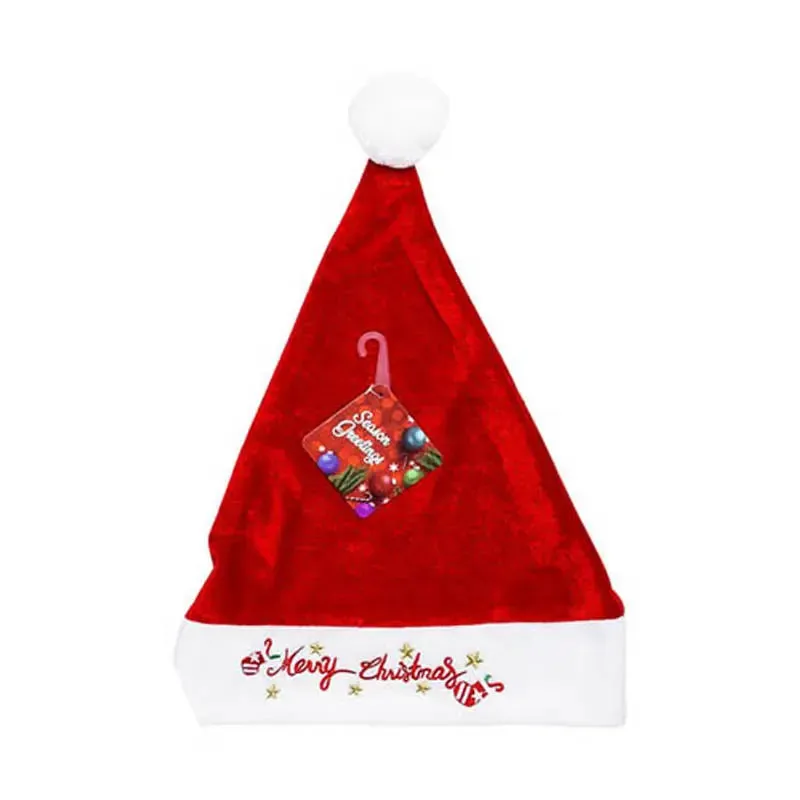 14" Santa, Snowman and Merry Embroid Christmas Hat- 3 Assortments