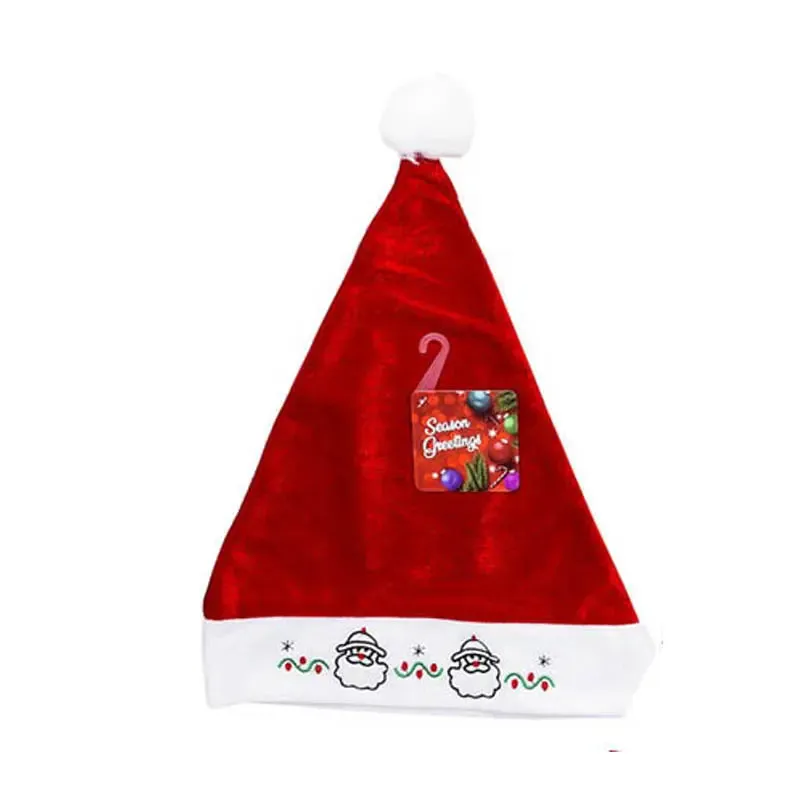 14" Santa, Snowman and Merry Embroid Christmas Hat- 3 Assortments