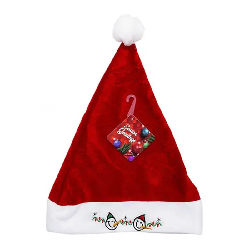 14" Santa, Snowman and Merry Embroid Christmas Hat- 3 Assortments