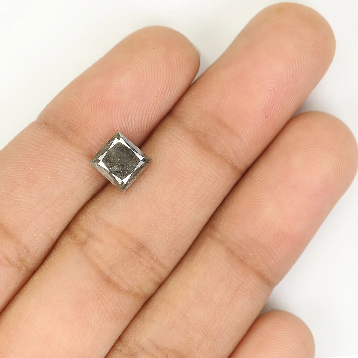 1.52 CT Natural Loose Princess Shape Diamond Black Color Princess Cut Diamond 6.45 MM Natural Black Princess Brilliant Cut Diamond LQ1188