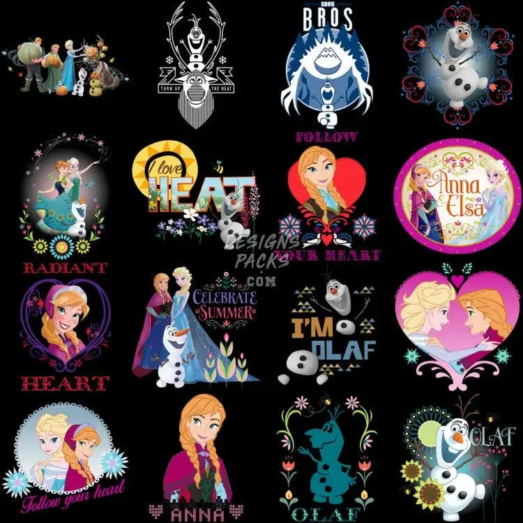 160 Movie Cartoon Princess Designs Bundle PNG