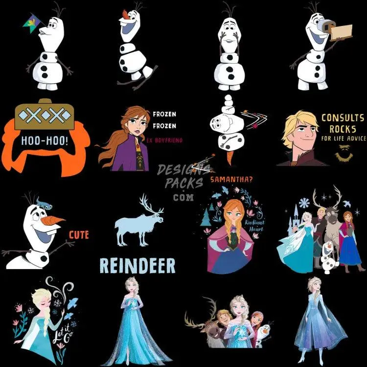 160 Movie Cartoon Princess Designs Bundle PNG