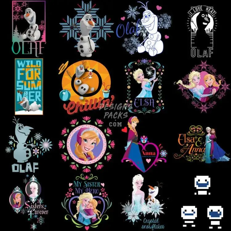 160 Movie Cartoon Princess Designs Bundle PNG