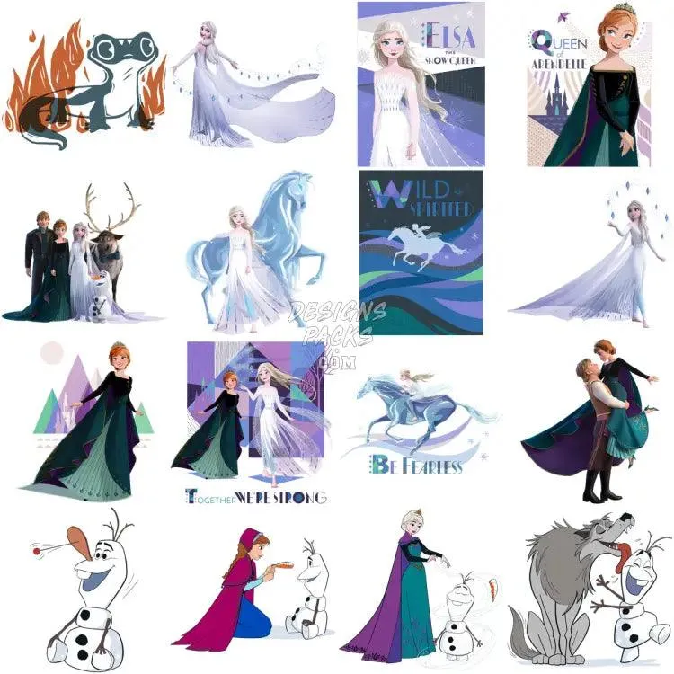 160 Movie Cartoon Princess Designs Bundle PNG