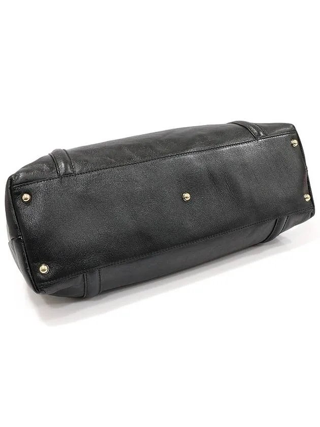 162094 Black leather gold interlocking G shoulder bag