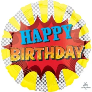 17" Super Hero Birthday Mylar Balloon