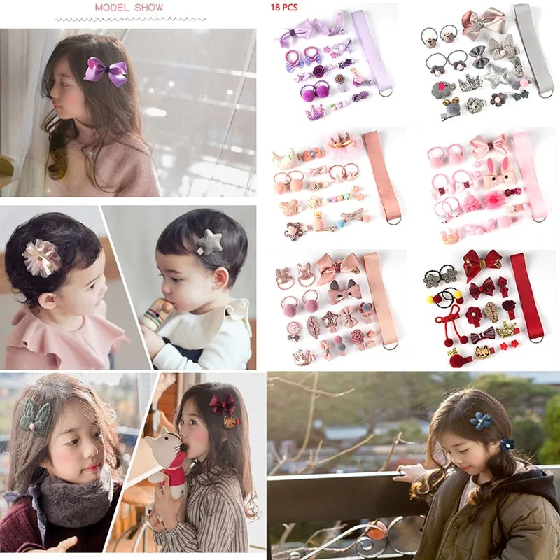 18 Pcs hair clip set