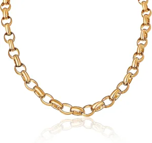 18K Gold-Plated Cuban Chain Necklace – Trendy Jewelry for Women, Durable & Waterproof, Gold Plated Jewelry for Everyday Wear, Perfect Women’s Gift & Women’s Jewelry.