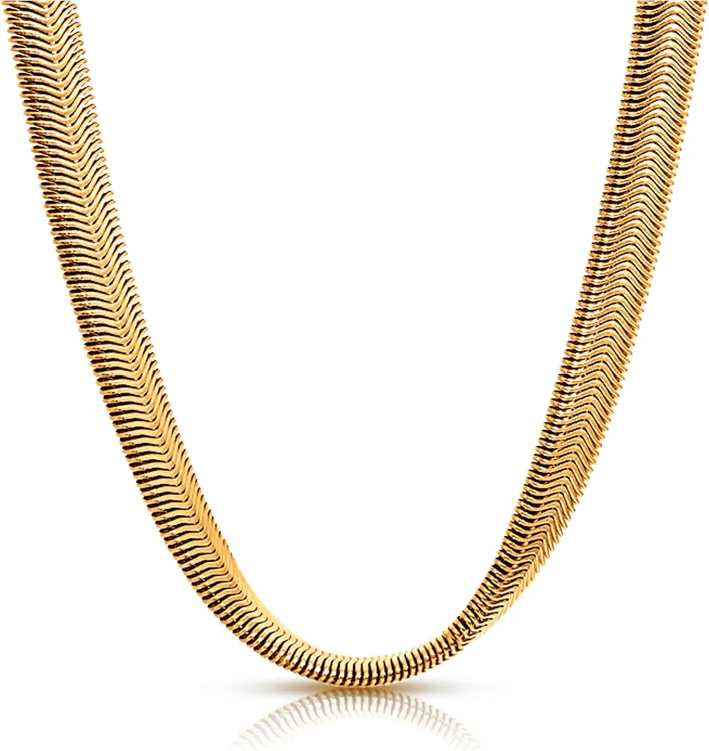 18K Gold Plated Herringbone Necklace for Women – Elegant Valentines Necklace, Tarnish-Resistant 18K Gold Jewelry, Perfect Women’s Gift for Everyday or Special Occasions