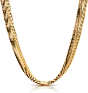 18K Gold Plated Herringbone Necklace for Women – Elegant Valentines Necklace, Tarnish-Resistant 18K Gold Jewelry, Perfect Women’s Gift for Everyday or Special Occasions
