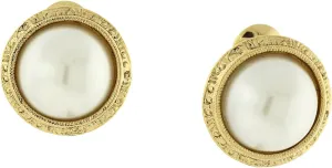 1928 Jewelry Round Etched Button Clip On Earrings For Women, Non Piercing Ear Rings, Pierceless Snap On Made In USA