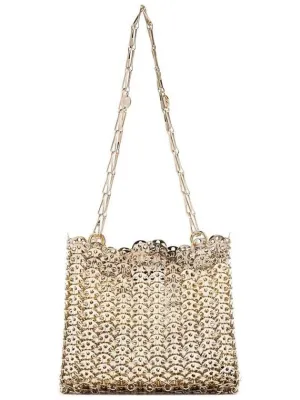 '1969' Gold-Colored Shoulder Bag With Brass Discs Woman