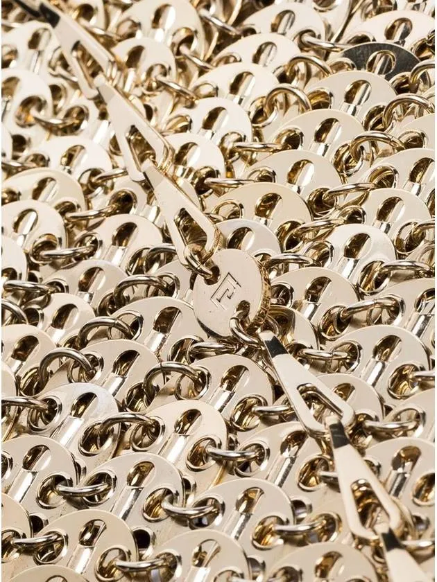 '1969' Gold-Colored Shoulder Bag With Brass Discs Woman