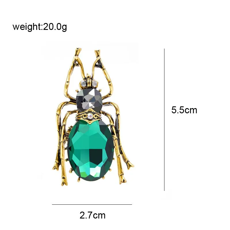 2 Colors Choose Glass Big Bugs Brooches for Women