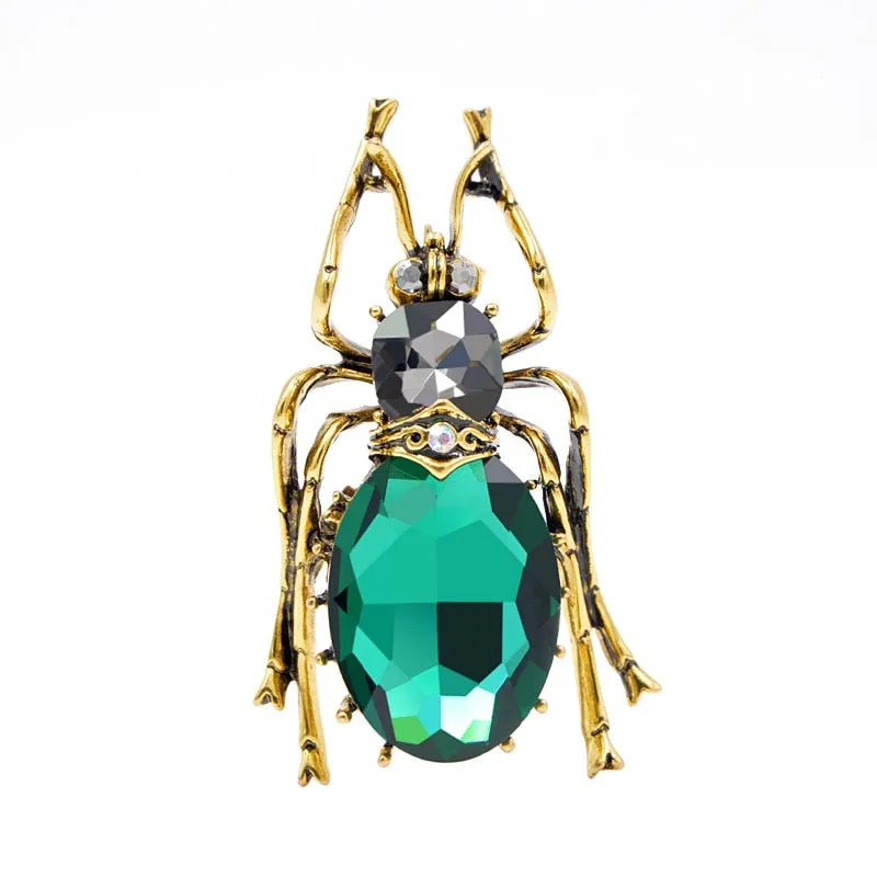 2 Colors Choose Glass Big Bugs Brooches for Women