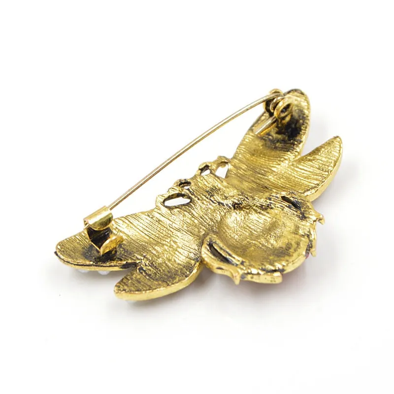 2 Colors Choose Rhinestone and Pearl Bee Brooches for Women