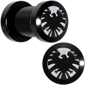 2 Gauge Licensed Hawkeye Logo Acrylic Screw Fit Plugs Set