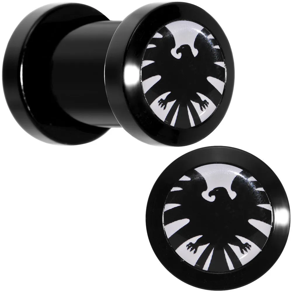 2 Gauge Licensed Hawkeye Logo Acrylic Screw Fit Plugs Set