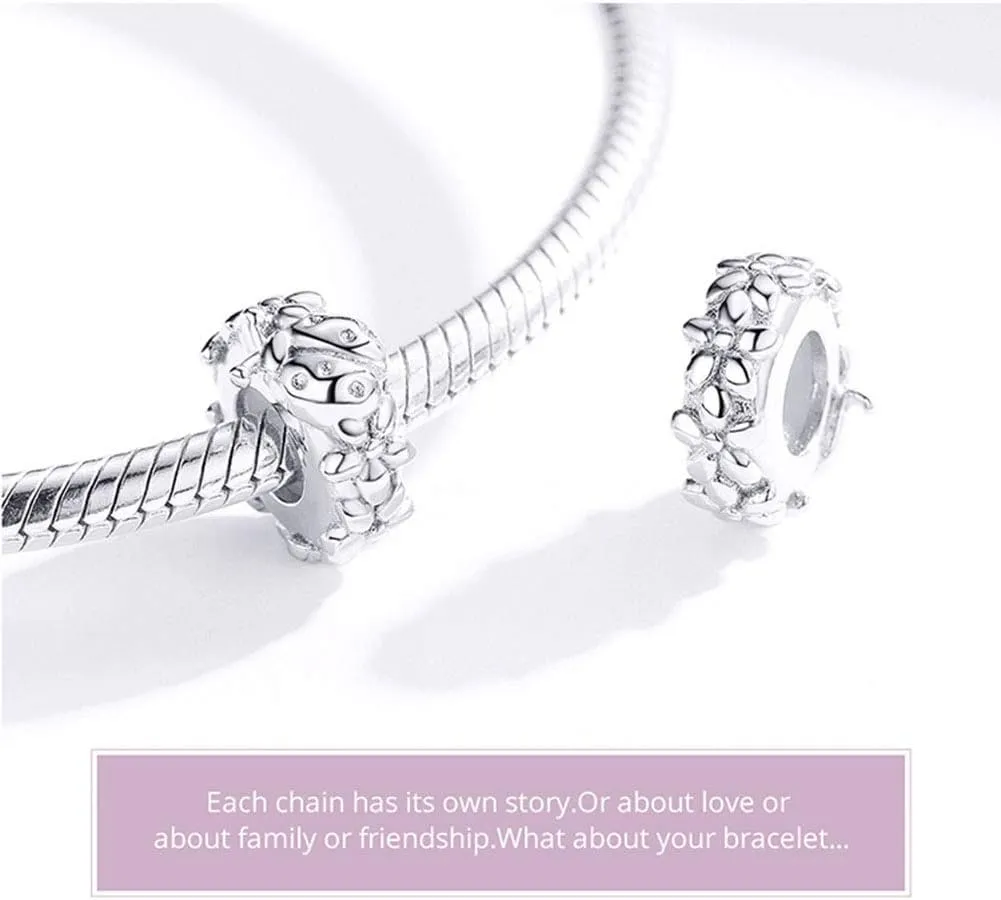 2 pcs Spacer Charm 925 Sterling Silver Stopper Charm Clip Charm Music Charm Anniversary Charm for Pandora Charm Pandora Charm Bracelet