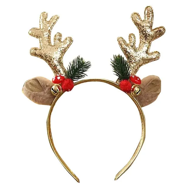 2-Piece: Christmas Deer Horn Bell Head Buckle