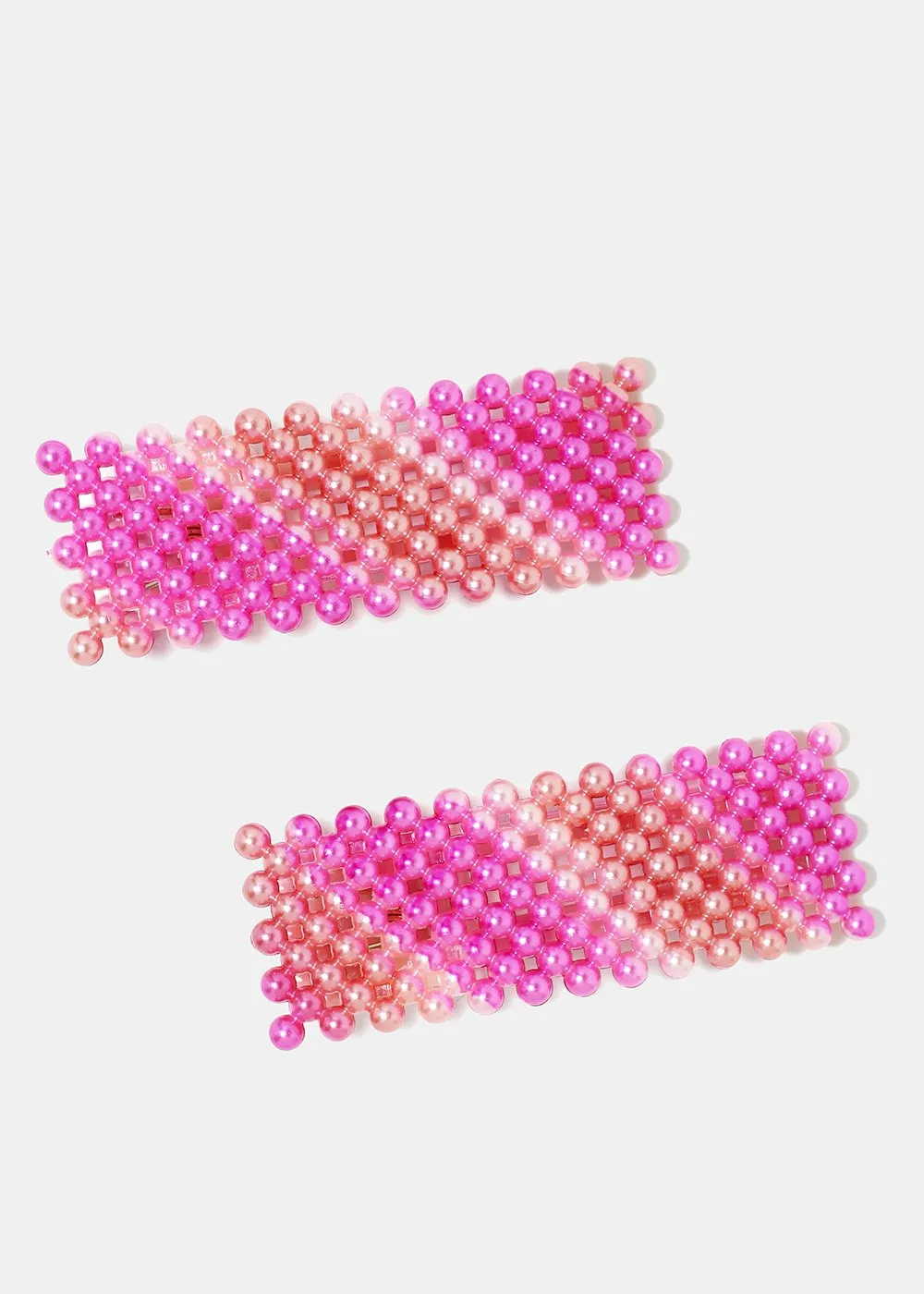2-Piece Rectangle Beaded Hair Clips