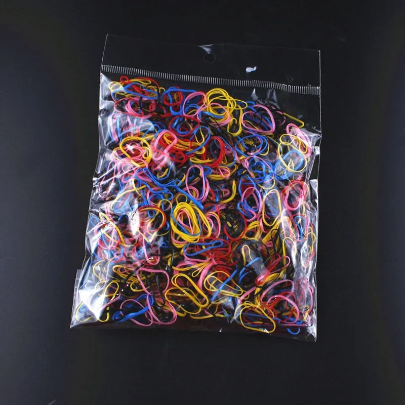 200 pieces bag Mixed Colorful Rubber Bands Girls Pet