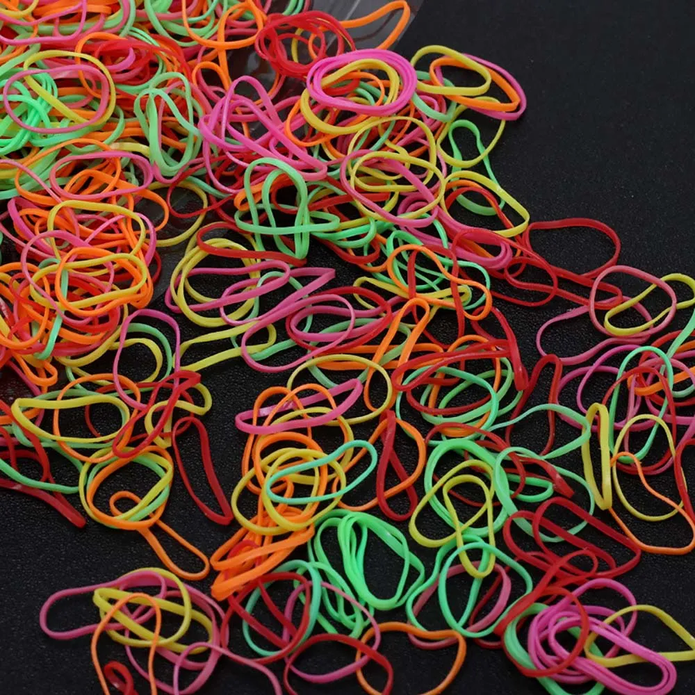 200 pieces bag Mixed Colorful Rubber Bands Girls Pet