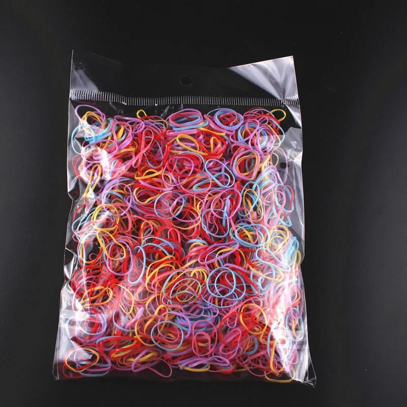 200 pieces bag Mixed Colorful Rubber Bands Girls Pet