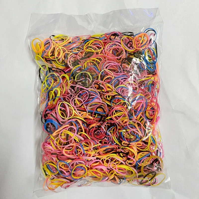 200 pieces bag Mixed Colorful Rubber Bands Girls Pet