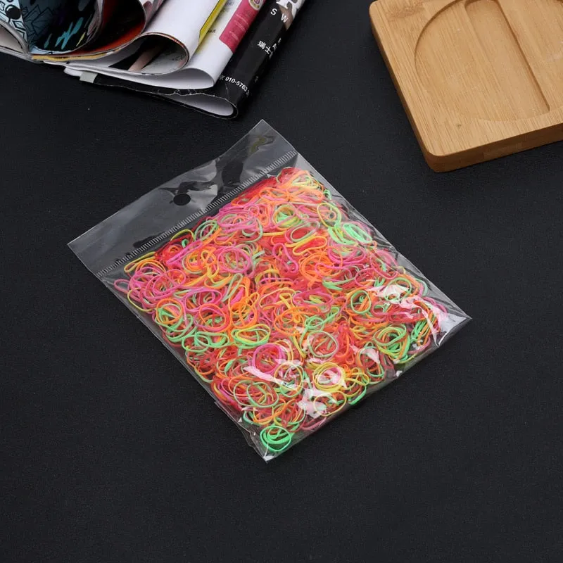 200 pieces bag Mixed Colorful Rubber Bands Girls Pet