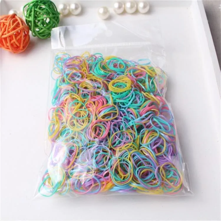200 pieces bag Mixed Colorful Rubber Bands Girls Pet