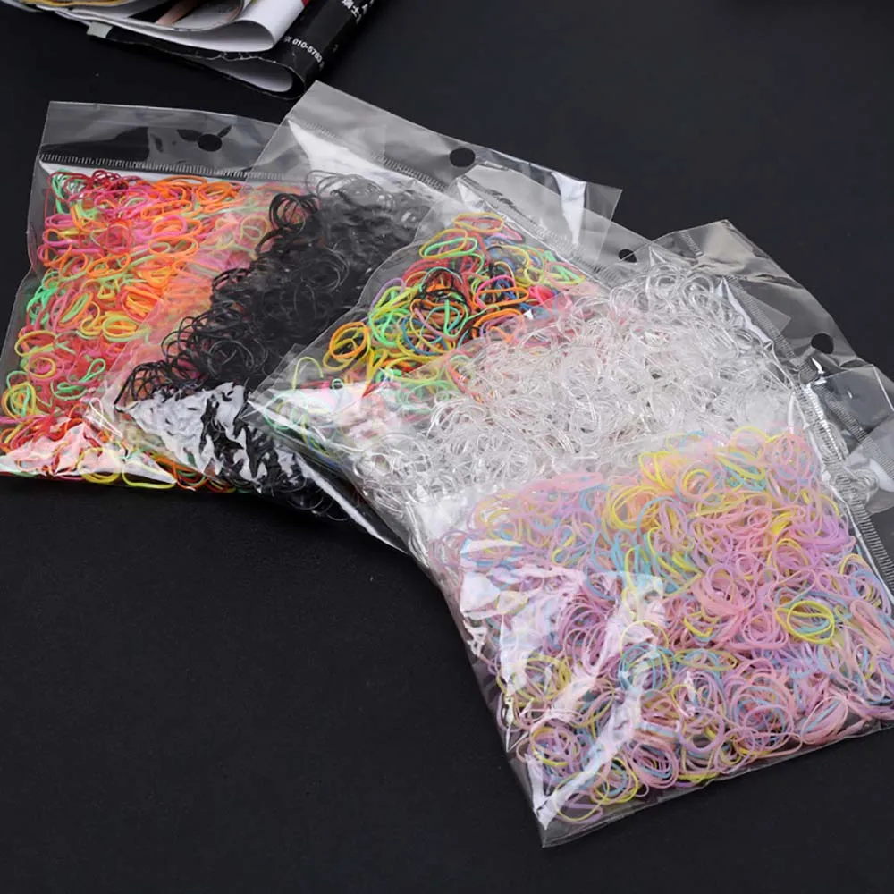 200 pieces bag Mixed Colorful Rubber Bands Girls Pet
