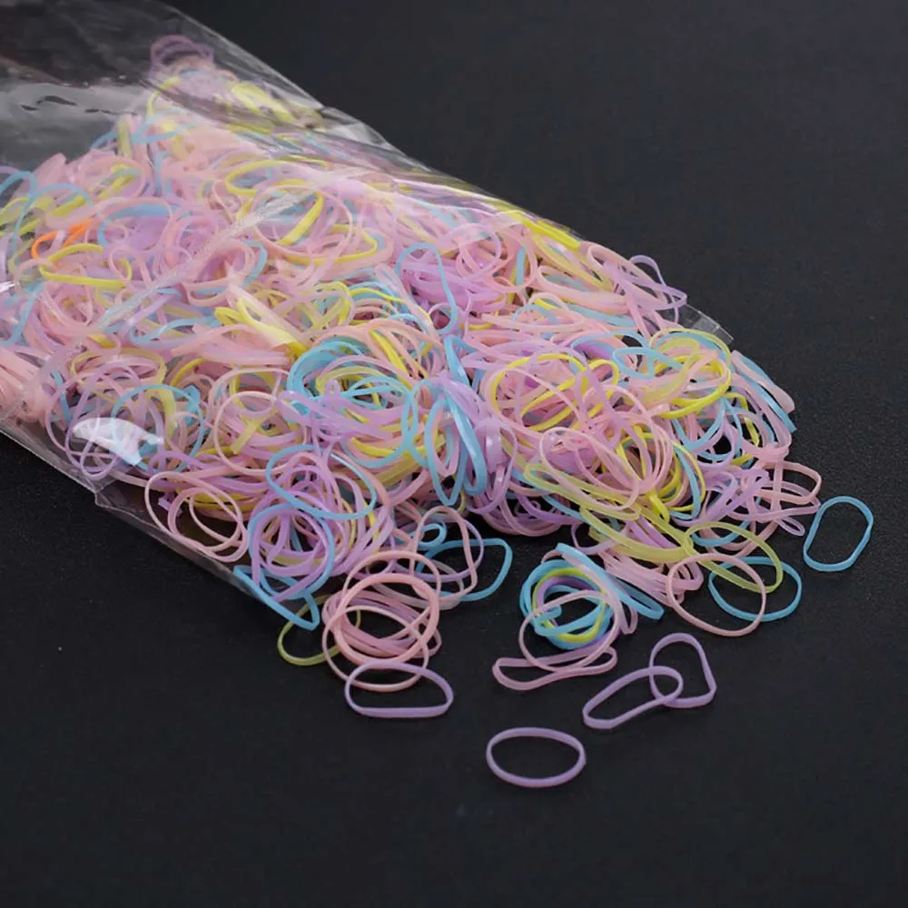 200 pieces bag Mixed Colorful Rubber Bands Girls Pet