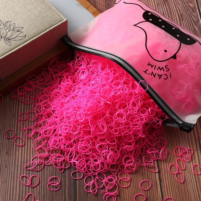 2000 Piece Lot Girls Hair Bands Hair Accessories Nylon Rubber Bands Elastic Headband for Children Ponytail Holder Bands Kids