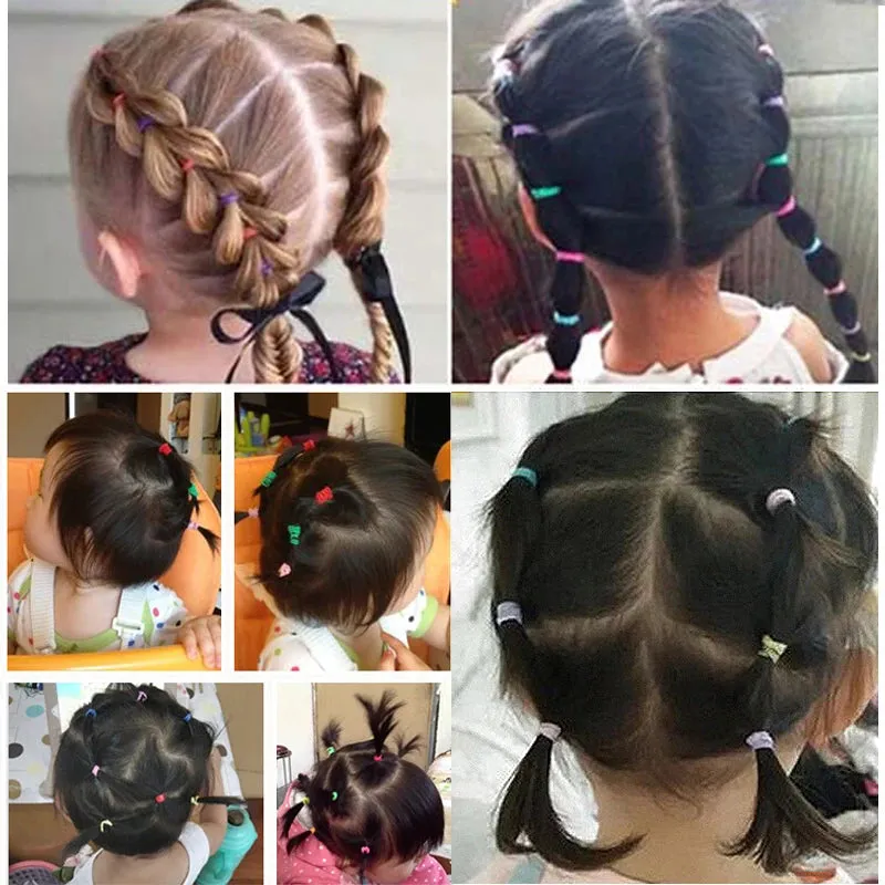 2000 Piece Lot Girls Hair Bands Hair Accessories Nylon Rubber Bands Elastic Headband for Children Ponytail Holder Bands Kids