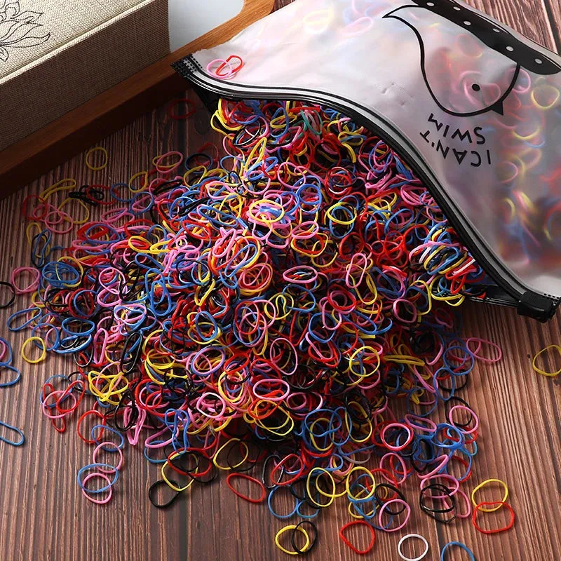 2000 Piece Lot Girls Hair Bands Hair Accessories Nylon Rubber Bands Elastic Headband for Children Ponytail Holder Bands Kids