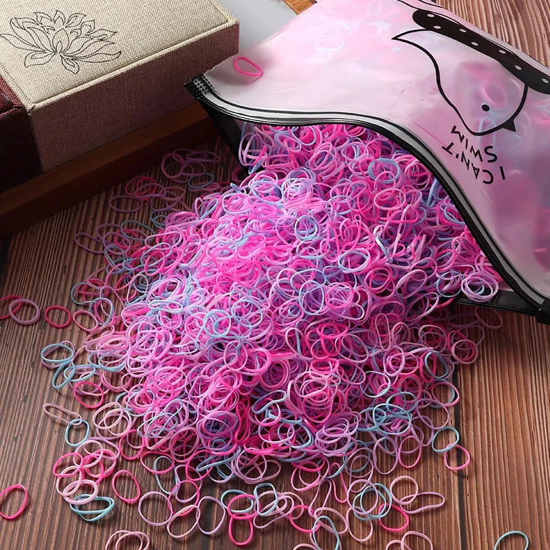 2000 Piece Lot Girls Hair Bands Hair Accessories Nylon Rubber Bands Elastic Headband for Children Ponytail Holder Bands Kids