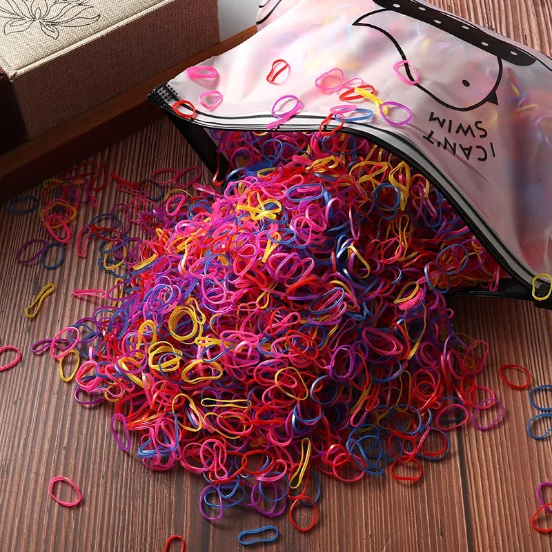 2000 Piece Lot Girls Hair Bands Hair Accessories Nylon Rubber Bands Elastic Headband for Children Ponytail Holder Bands Kids